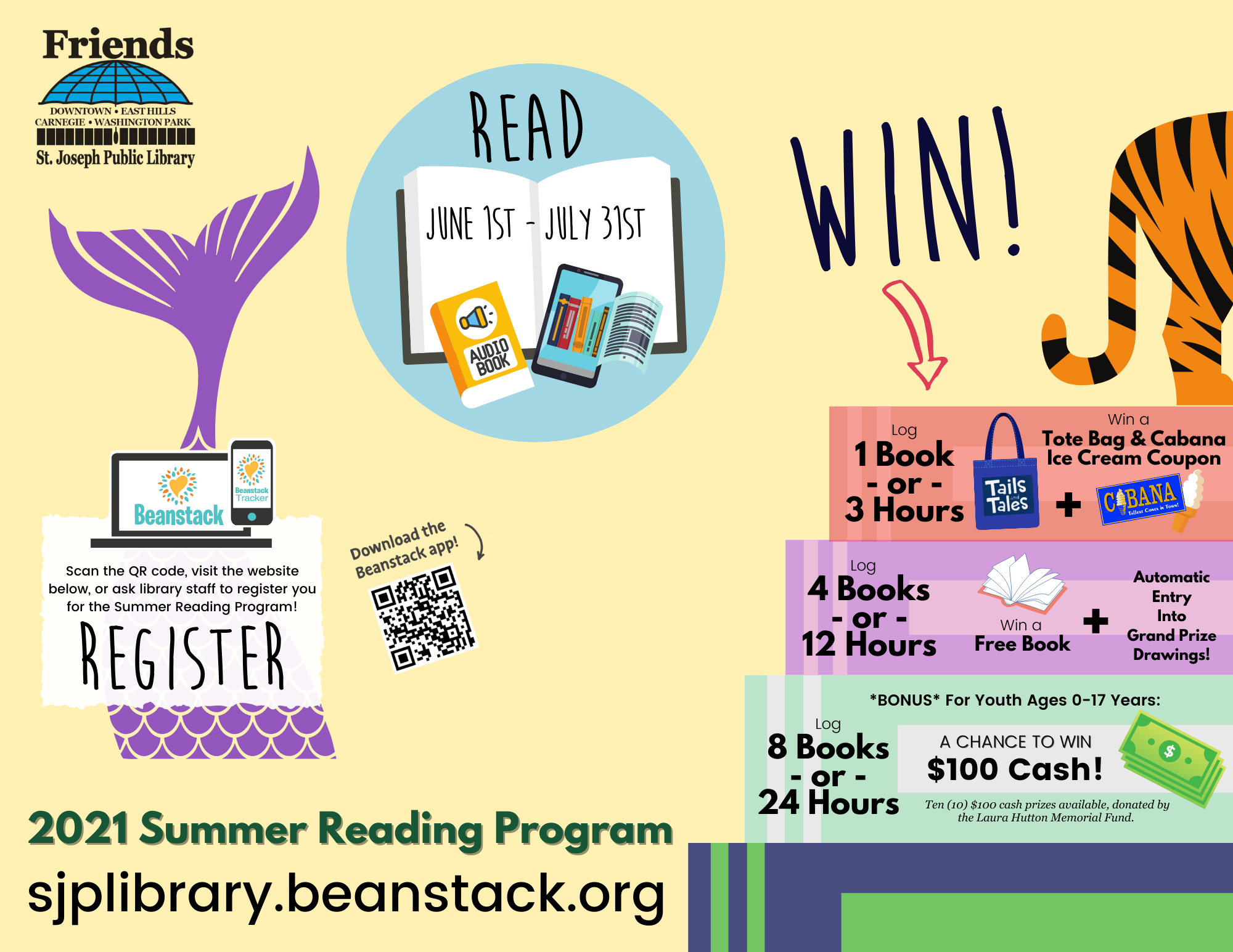 Contact your local public library for more information about summer reading program prizes!