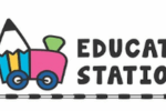 Educate Station logo looks like a train with a pencil as the caboose